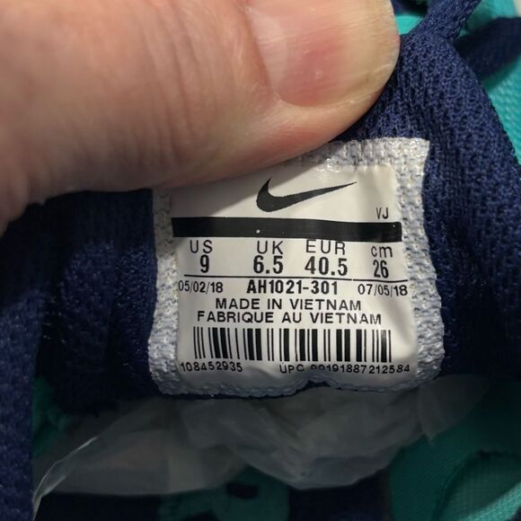 Nike | Women's Zoom Rival Track Racing Cleats Athletic Shoes Blue/Green - Picture 7 of 9